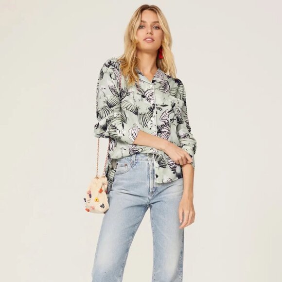 Rachel Antonoff Rooster Print Button-Up Shirt - XS - Picture 1 of 3